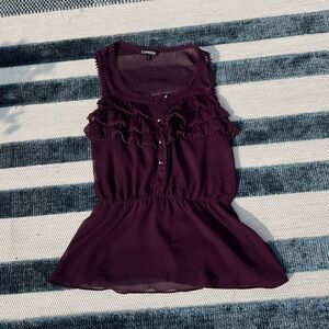 Express Peplum Blouse Tank Top | Color: Purple | Size: XS